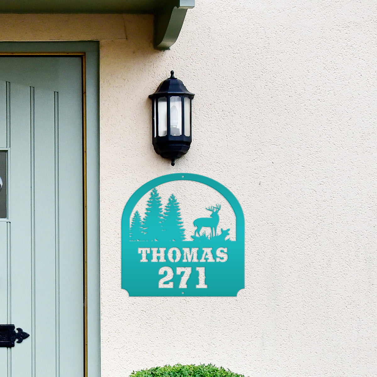 Deer Scene Address Sign, Last name Address Sign, Forest Scene Address Sign