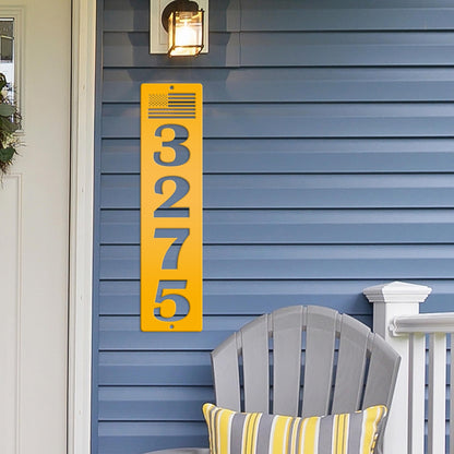 Patriotic House Numbers Metal Sign - Flag Address Sign