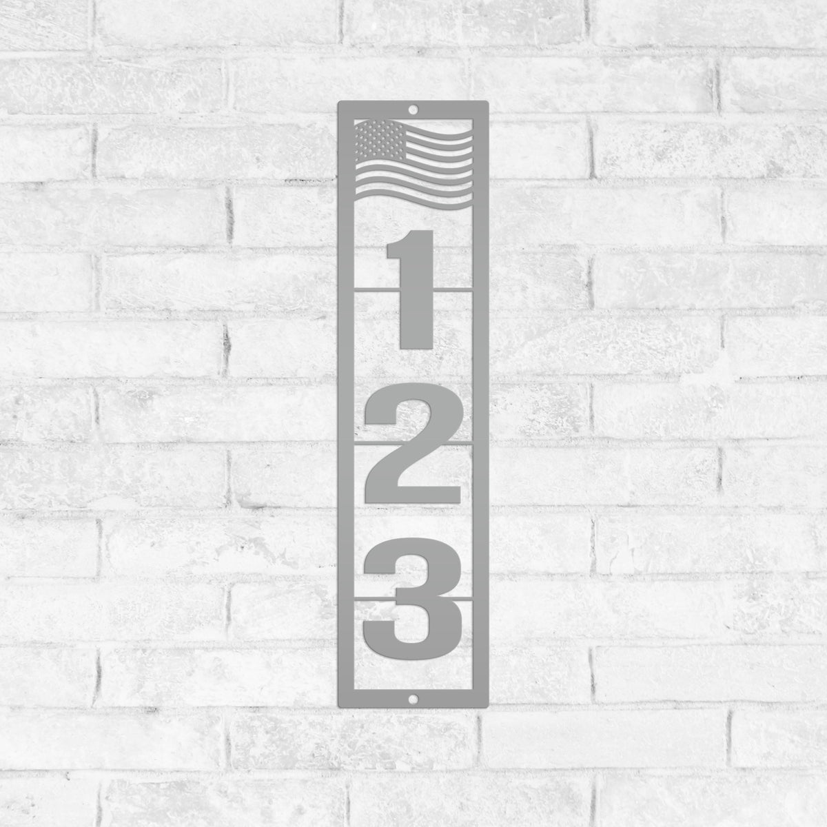 Patriotic Address Sign, Metal Flag Address Sign, Outdoor Address Sign, Powder Coated House Numbers