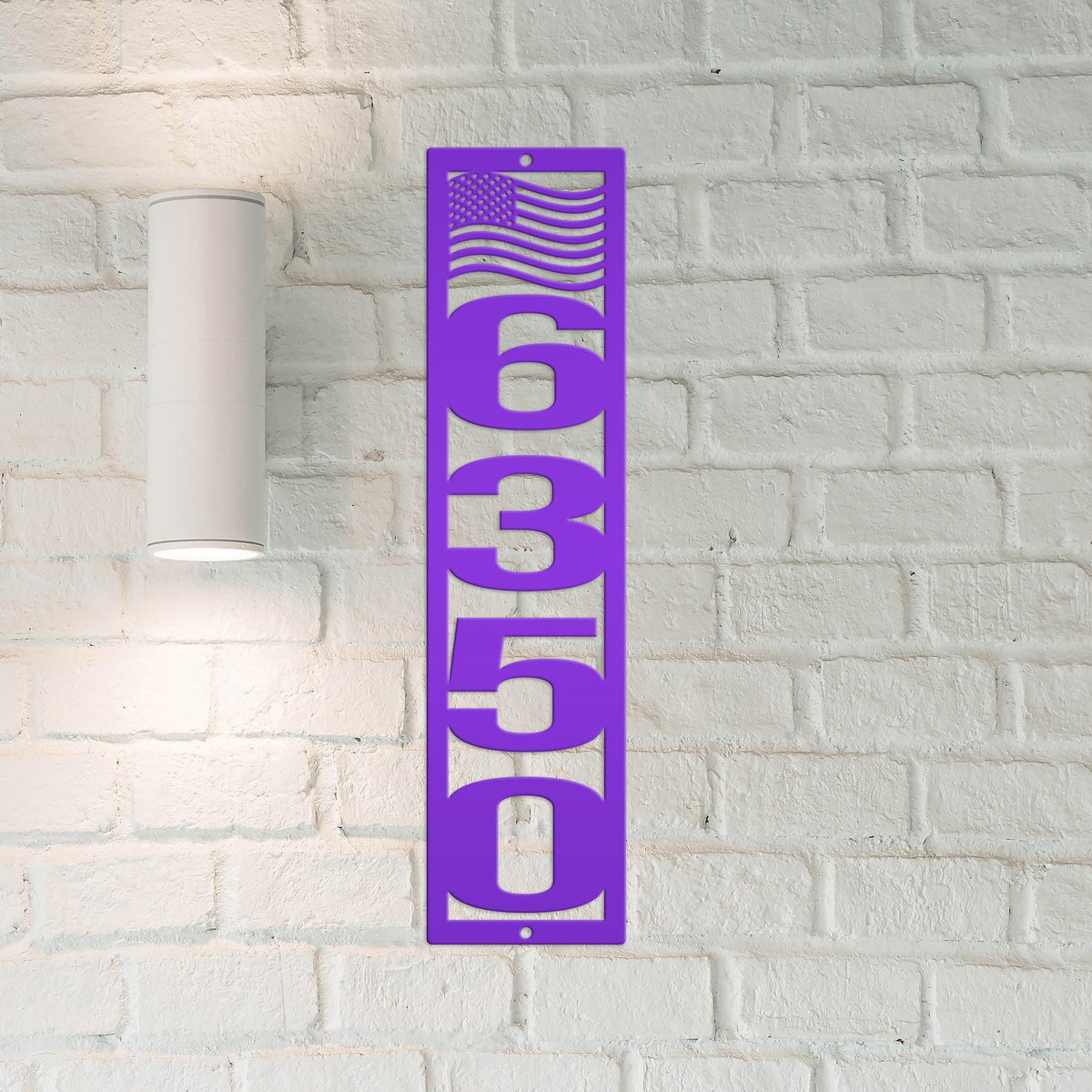 Patriotic Address Sign, Metal Flag Address Sign, Outdoor Address Sign, Powder Coated House Numbers