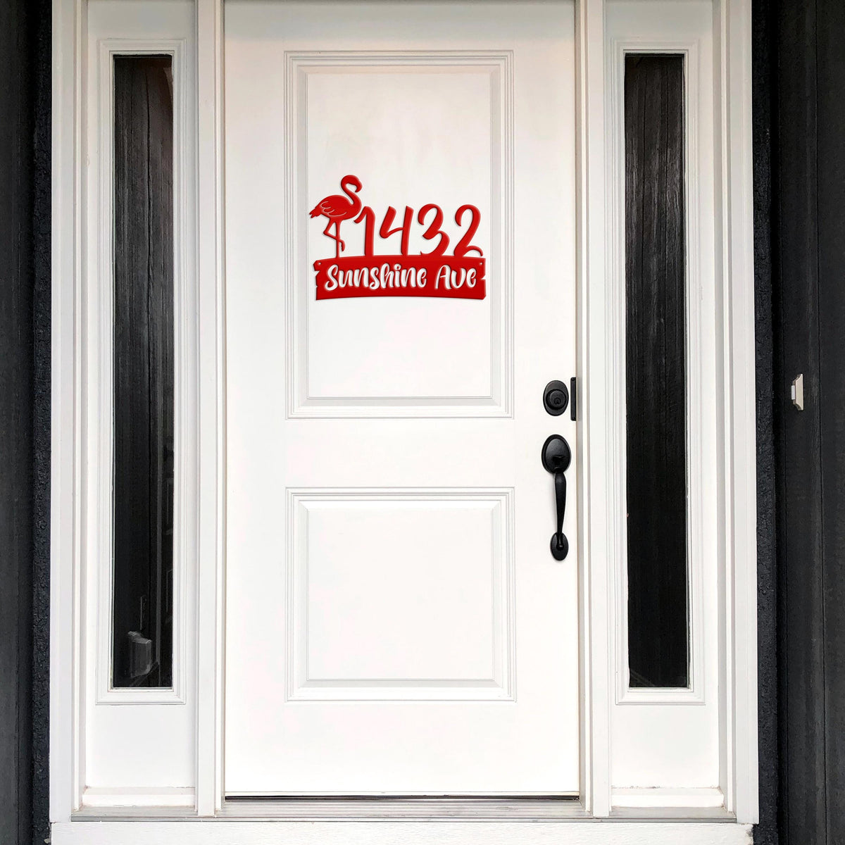 Personalized Flamingo Address Metal Sign