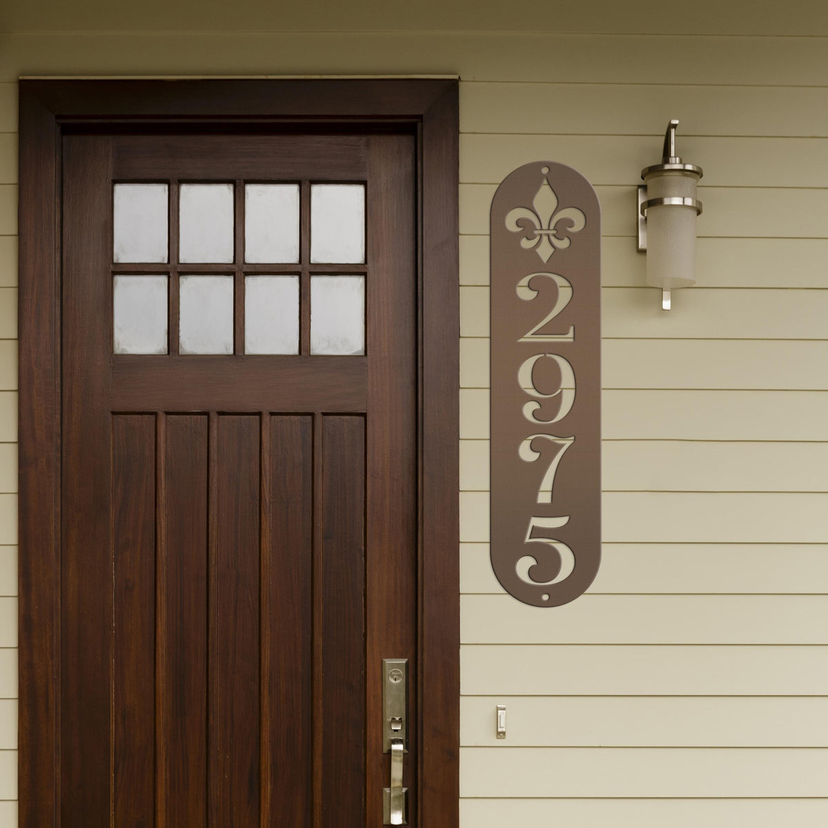 Elegant Fleur-De-Lis Custom Metal Address Plaque - French Design Home Decor - Mardi Gras Theme House Numbers - Charming Housewarming Gifts