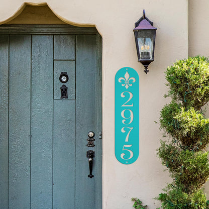 Elegant Fleur-De-Lis Custom Metal Address Plaque - French Design Home Decor - Mardi Gras Theme House Numbers - Charming Housewarming Gifts