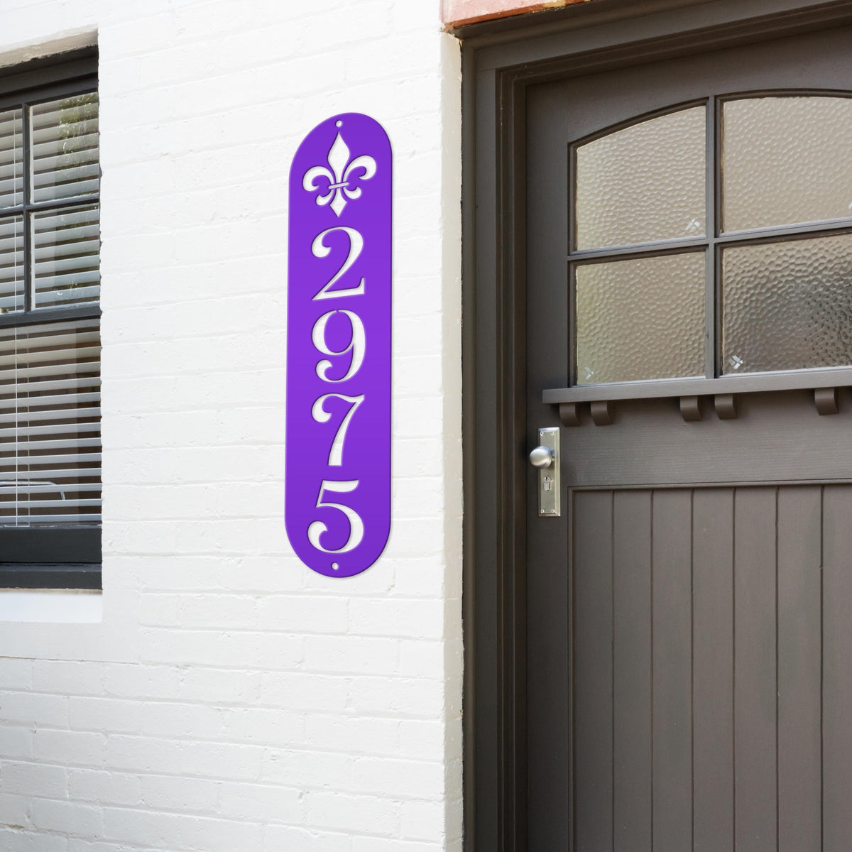 Elegant Fleur-De-Lis Custom Metal Address Plaque - French Design Home Decor - Mardi Gras Theme House Numbers - Charming Housewarming Gifts