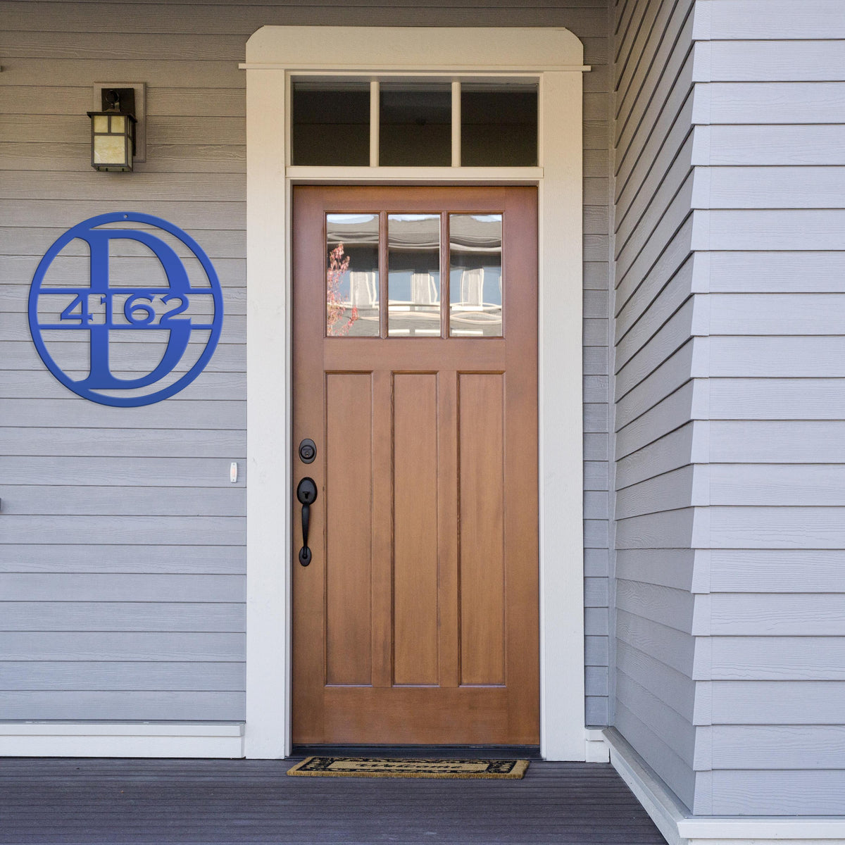Custom Round Monogram Housee Number Metal Sign