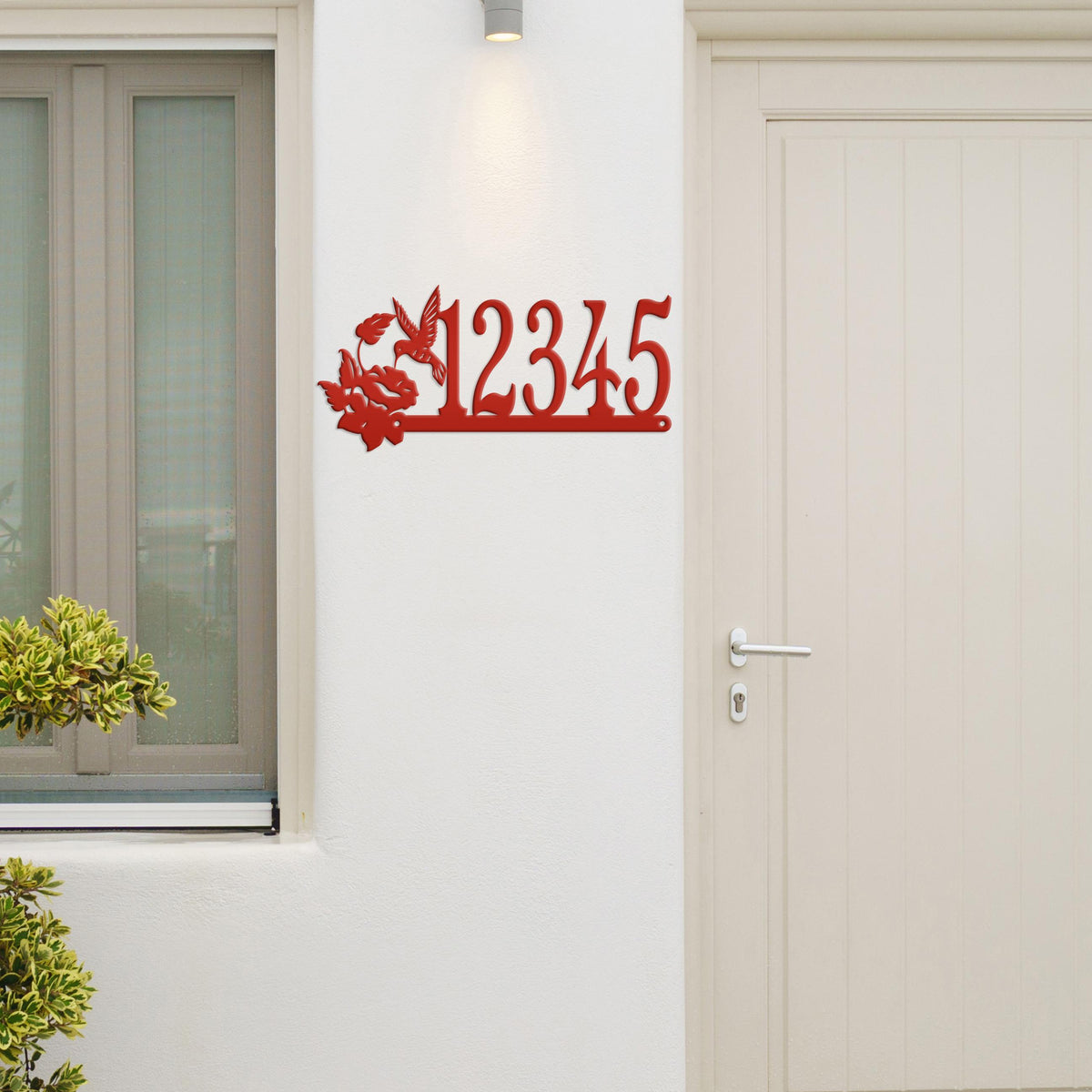 Metal Address Sign, Hummingbird Front Porch House Numbers, Outdoor Decorative Home Decor for the Bird Lover, Custom Mailbox Post Signage