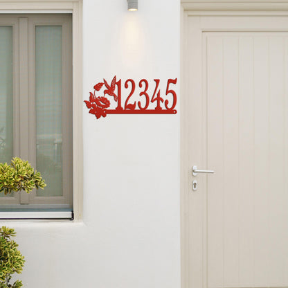Metal Address Sign, Hummingbird Front Porch House Numbers, Outdoor Decorative Home Decor for the Bird Lover, Custom Mailbox Post Signage
