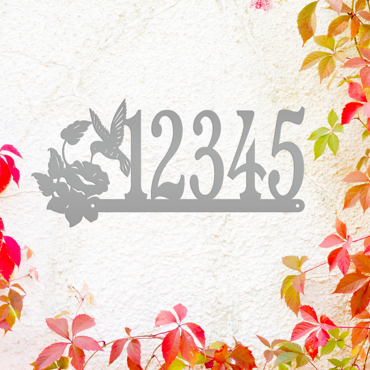 Metal Address Sign, Hummingbird Front Porch House Numbers, Outdoor Decorative Home Decor for the Bird Lover, Custom Mailbox Post Signage