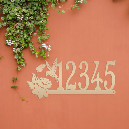 Metal Address Sign, Hummingbird Front Porch House Numbers, Outdoor Decorative Home Decor for the Bird Lover, Custom Mailbox Post Signage