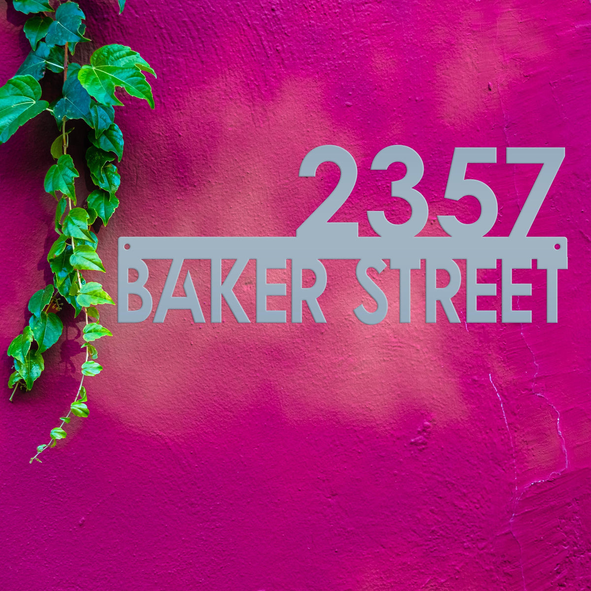 Metal Address Sign, Custom House Numbers, Front Porch Street Name Plaque, Modern Exterior Mailbox Marker, Home Decor, Art Deco Style Outdoor