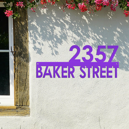 Metal Address Sign, Custom House Numbers, Front Porch Street Name Plaque, Modern Exterior Mailbox Marker, Home Decor, Art Deco Style Outdoor