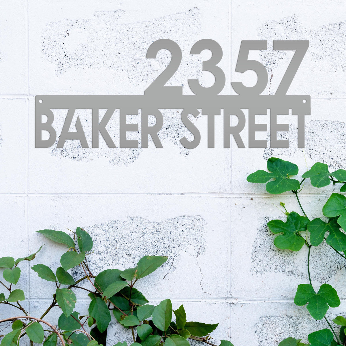 Metal Address Sign, Custom House Numbers, Front Porch Street Name Plaque, Modern Exterior Mailbox Marker, Home Decor, Art Deco Style Outdoor