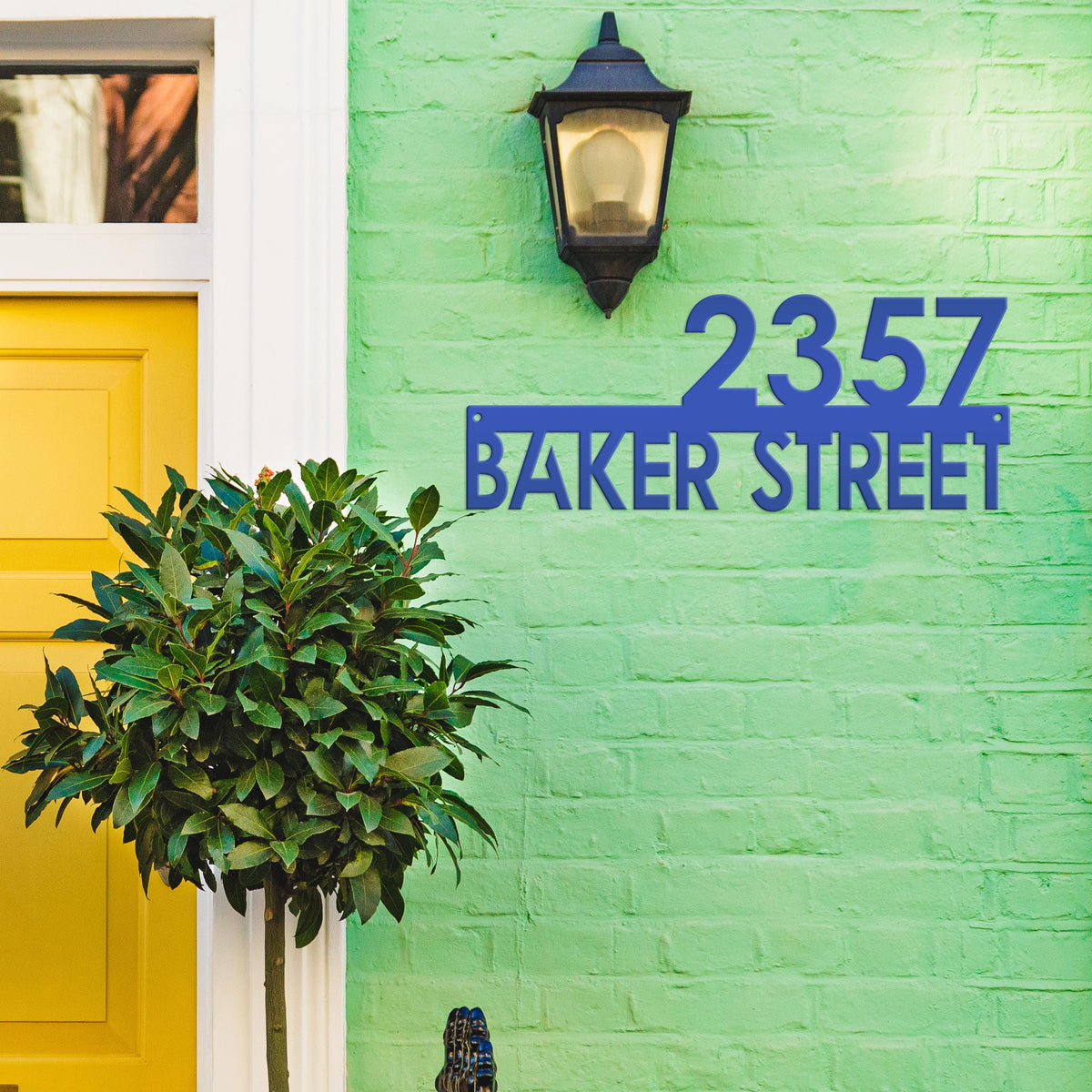 Metal Address Sign, Custom House Numbers, Front Porch Street Name Plaque, Modern Exterior Mailbox Marker, Home Decor, Art Deco Style Outdoor