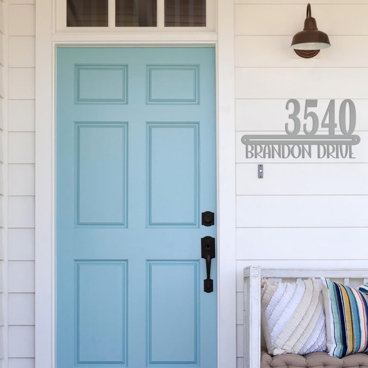 Modern Metal House Number Plaque - Personalize Your Space - Bespoke Metal Address Signs - Aesthetic Front Porch Decor - Housewarming Sign