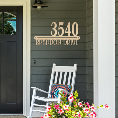 Modern Metal House Number Plaque - Personalize Your Space - Bespoke Metal Address Signs - Aesthetic Front Porch Decor - Housewarming Sign