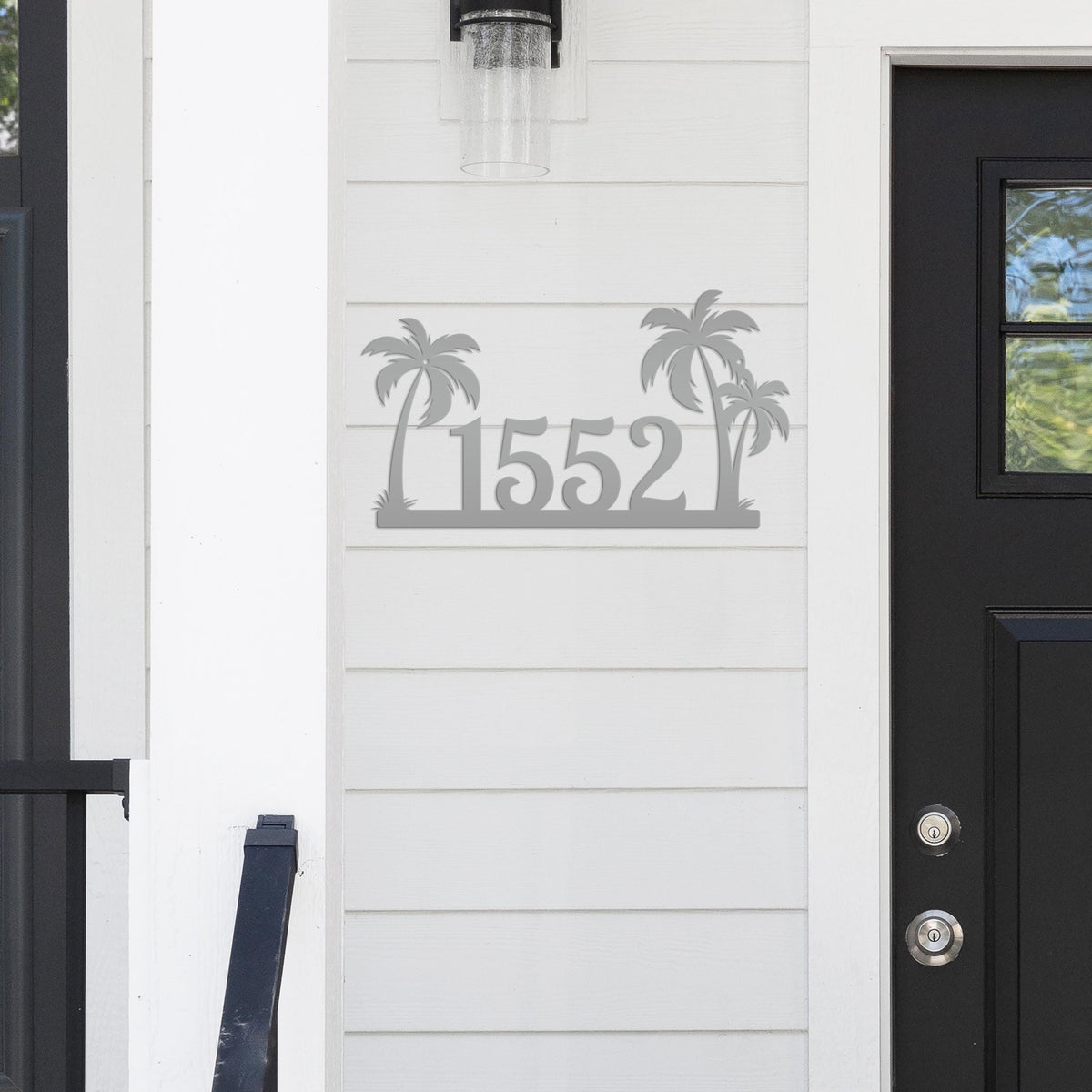 Tropical Palm Tree Metal Address Sign, Beach House Address Sign, Coastal Decor