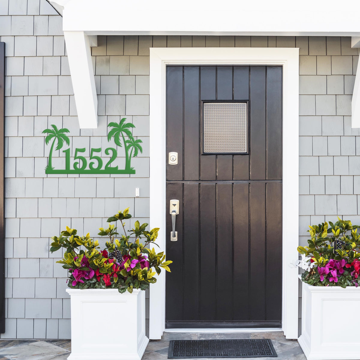 Tropical Palm Tree Metal Address Sign, Beach House Address Sign, Coastal Decor