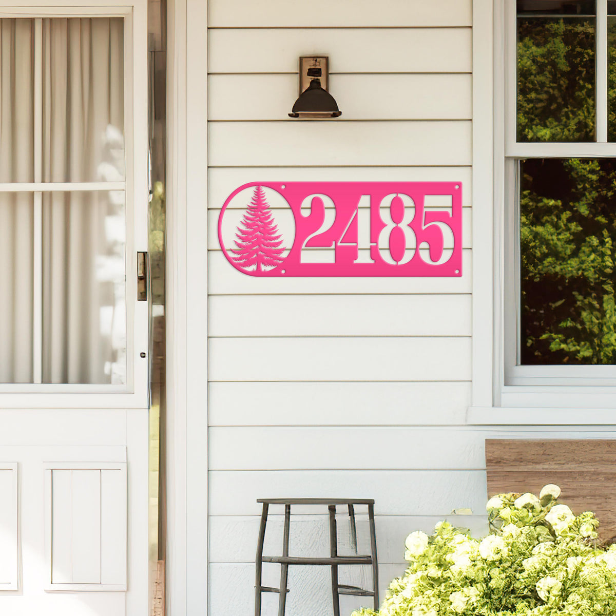 Metal Address Sign - Custom House Numbers - Personalized Rustic Country Decor - Horizontal Outdoor House Numbers - Realtor Housewarming Gift