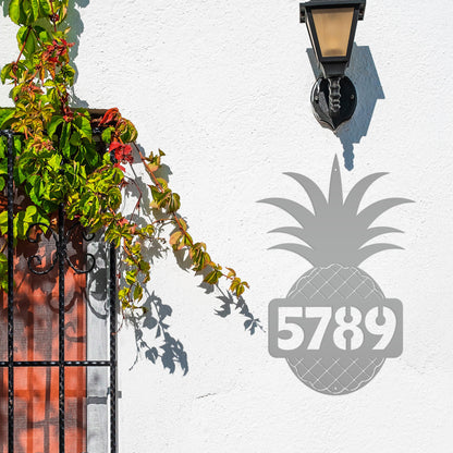 Custom Pineapple Metal House Number - Heavy Duty - Beach House Address Numbers