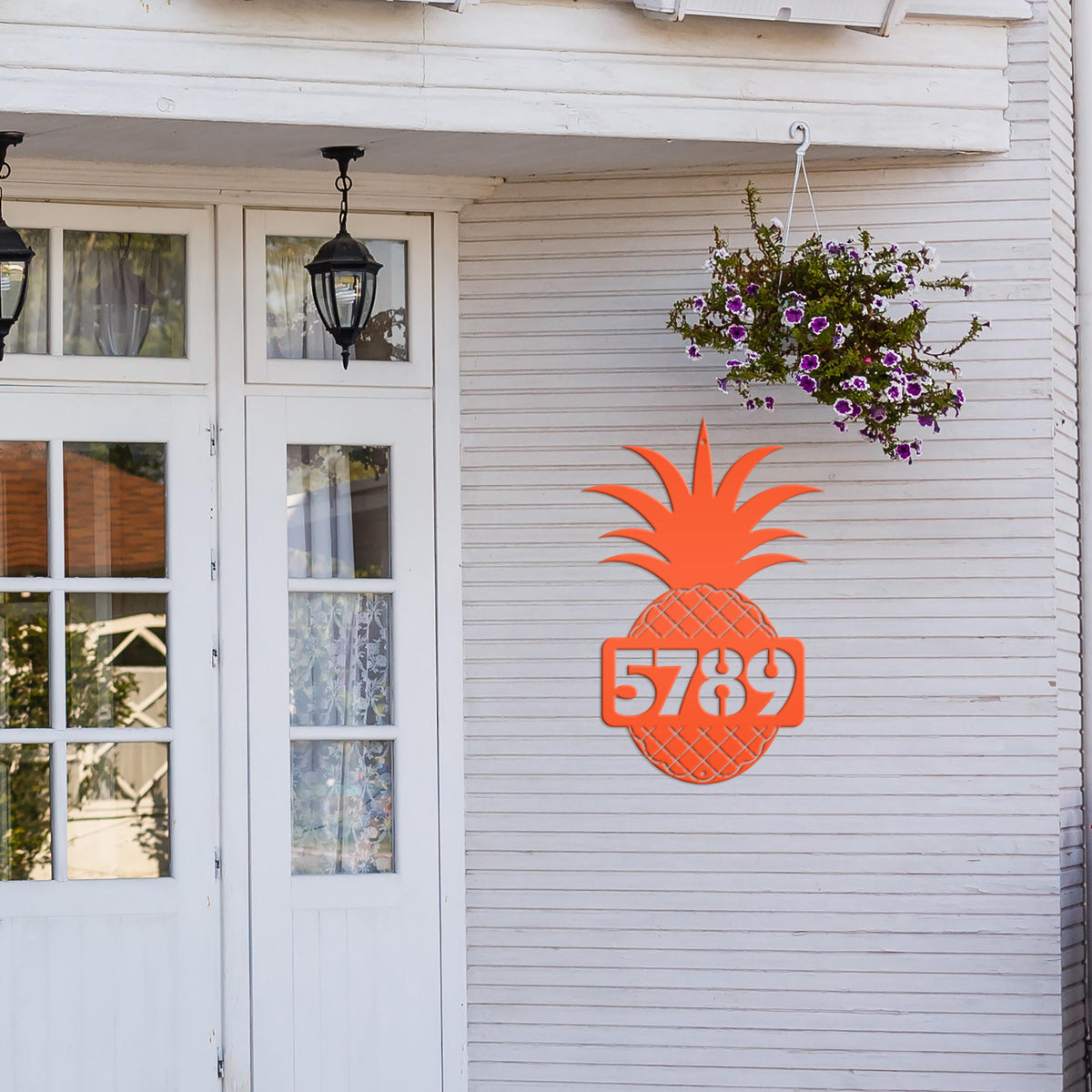 Custom Pineapple Metal House Number - Heavy Duty - Beach House Address Numbers