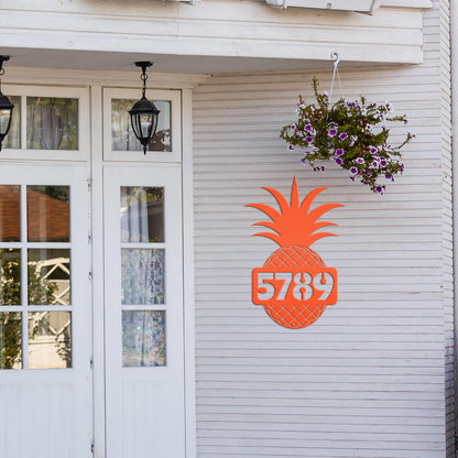 Custom Pineapple Metal House Number - Heavy Duty - Beach House Address Numbers