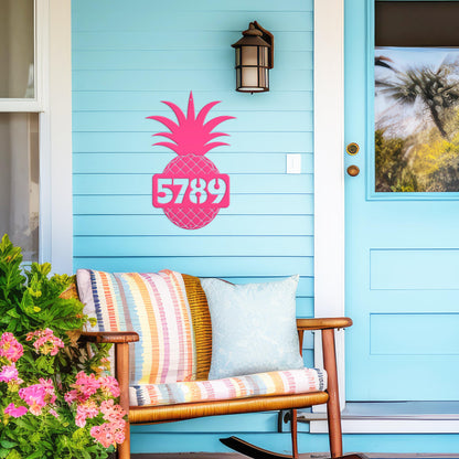 Custom Pineapple Metal House Number - Heavy Duty - Beach House Address Numbers