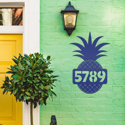 Custom Pineapple Metal House Number - Heavy Duty - Beach House Address Numbers