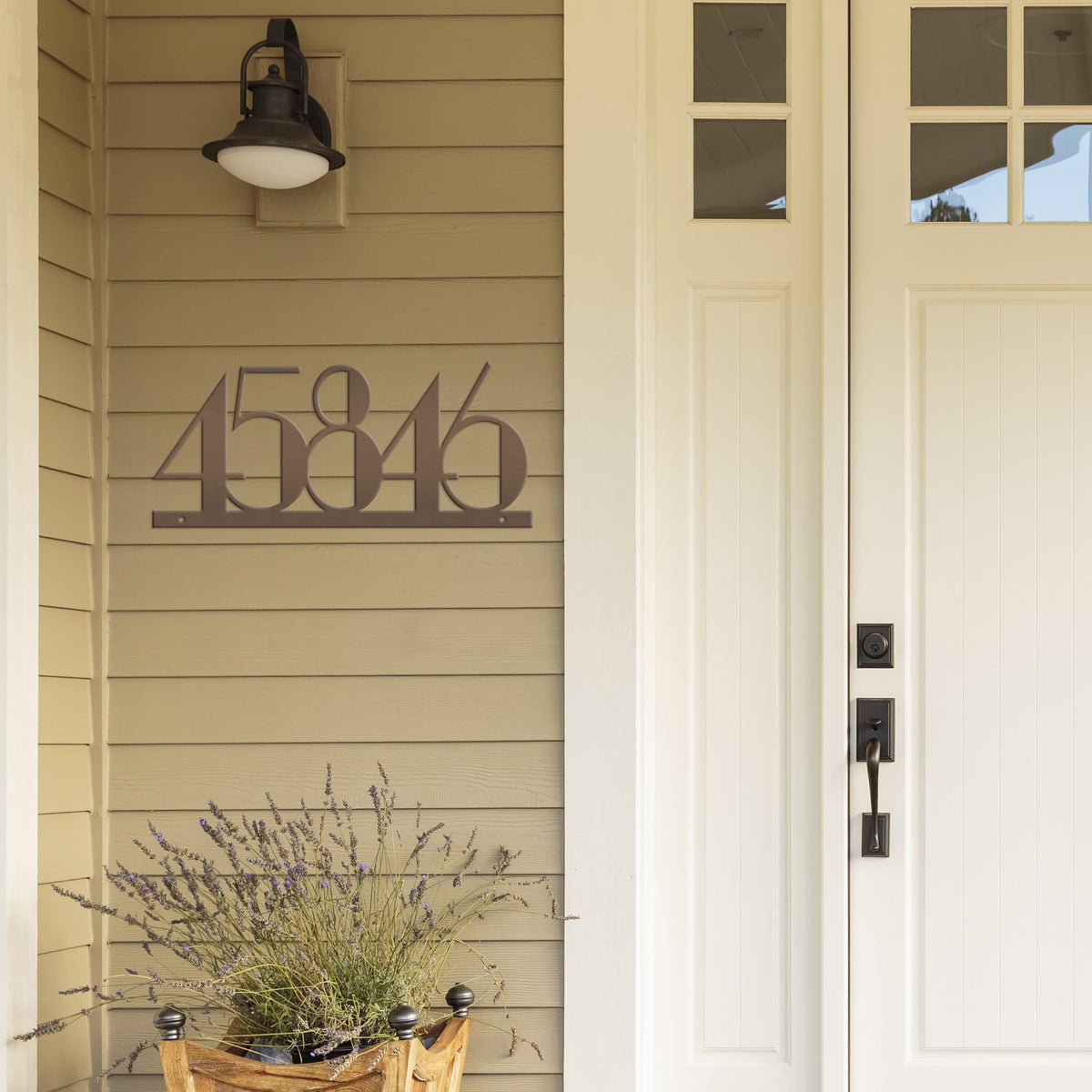 Personalized House Numbers Metal Sign - Weatherproof Address Sign
