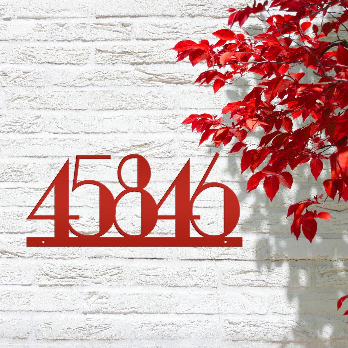 Personalized House Numbers Metal Sign - Weatherproof Address Sign