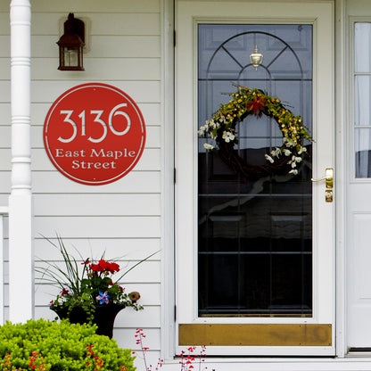 Personalized Round Address Metal Sign - Modern Address Signs