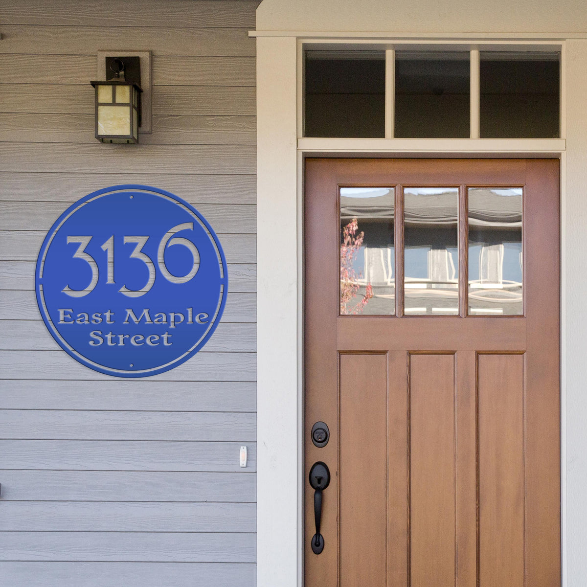Personalized Round Address Metal Sign - Modern Address Signs