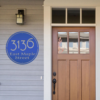 Personalized Round Address Metal Sign - Modern Address Signs