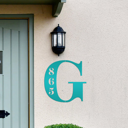 Personalized Monogram And House Number Metal Sign