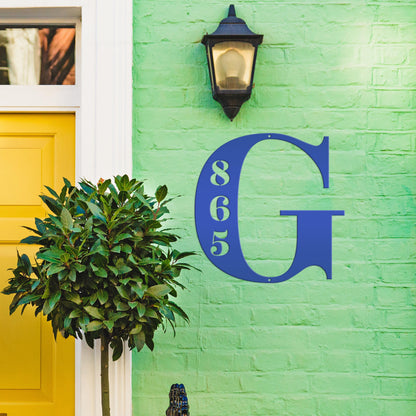 Personalized Monogram And House Number Metal Sign