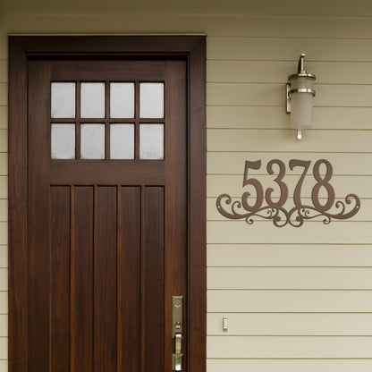 Metal House Numbers, Customized Address Sign, Decorative Mailbox Marker, Fancy Scrolled Porch and Patio Decor
