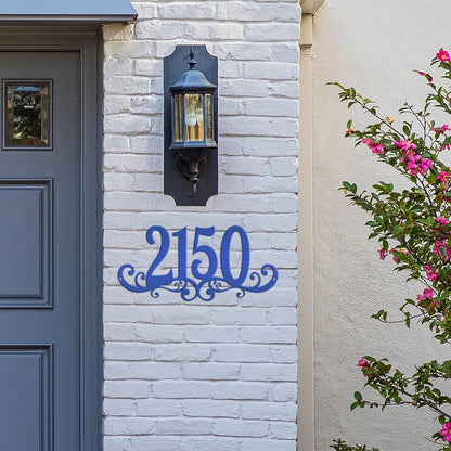 Metal House Numbers, Customized Address Sign, Decorative Mailbox Marker, Fancy Scrolled Porch and Patio Decor