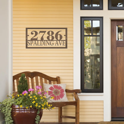 Personalized Rectangle Home Address Metal Sign