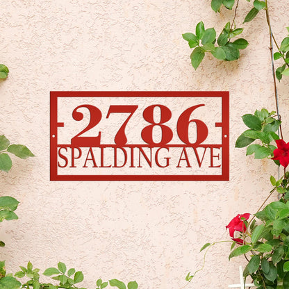 Personalized Rectangle Home Address Metal Sign