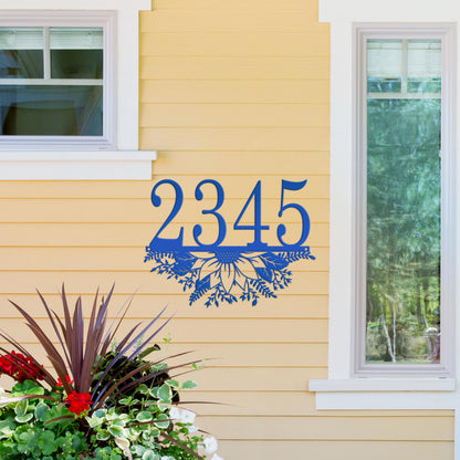 Custom Sunflower Metal Address Sign – Unique Home Decor - Charming Sunflowers Wall Art - Outdoor Floral Bouquet Signs - Housewarming Gifts