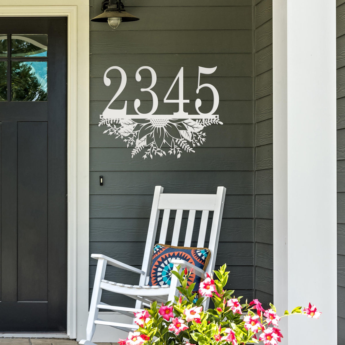 Custom Sunflower Metal Address Sign – Unique Home Decor - Charming Sunflowers Wall Art - Outdoor Floral Bouquet Signs - Housewarming Gifts