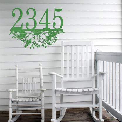 Custom Sunflower Metal Address Sign – Unique Home Decor - Charming Sunflowers Wall Art - Outdoor Floral Bouquet Signs - Housewarming Gifts