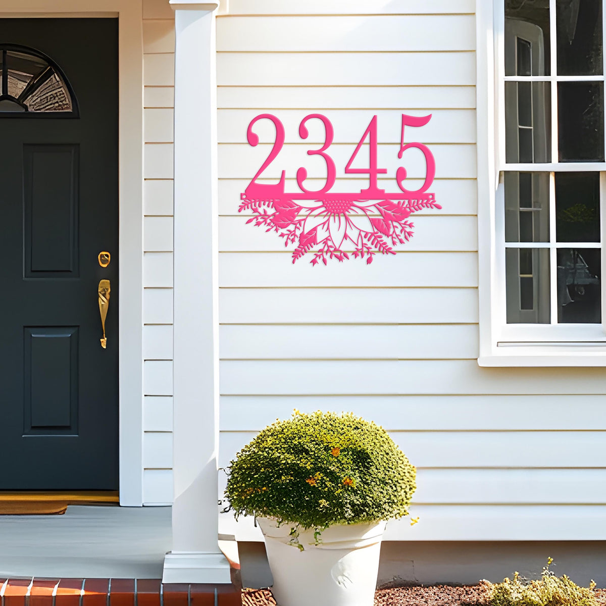 Custom Sunflower Metal Address Sign – Unique Home Decor - Charming Sunflowers Wall Art - Outdoor Floral Bouquet Signs - Housewarming Gifts