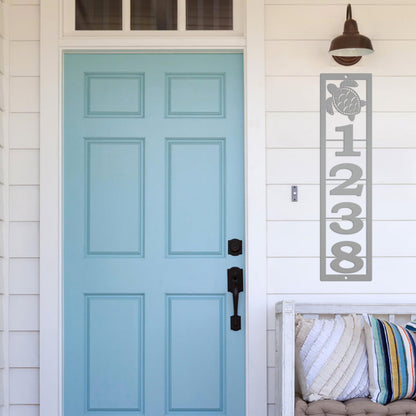 Custom Sea Turtle Metal Address Sign – Tropical Beach House Numbers