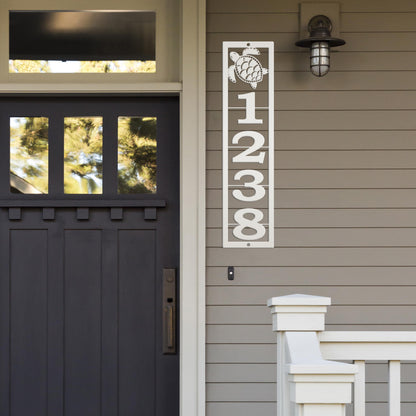 Custom Sea Turtle Metal Address Sign – Tropical Beach House Numbers