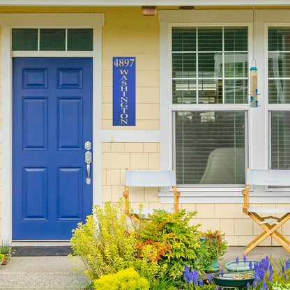 Vertical Metal Address Sign