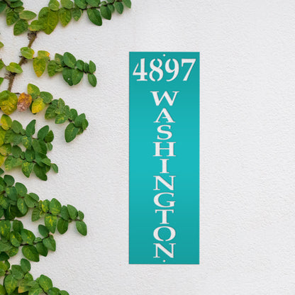 Vertical Metal Address Sign