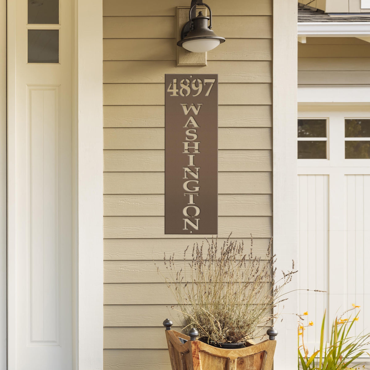Vertical Metal Address Sign