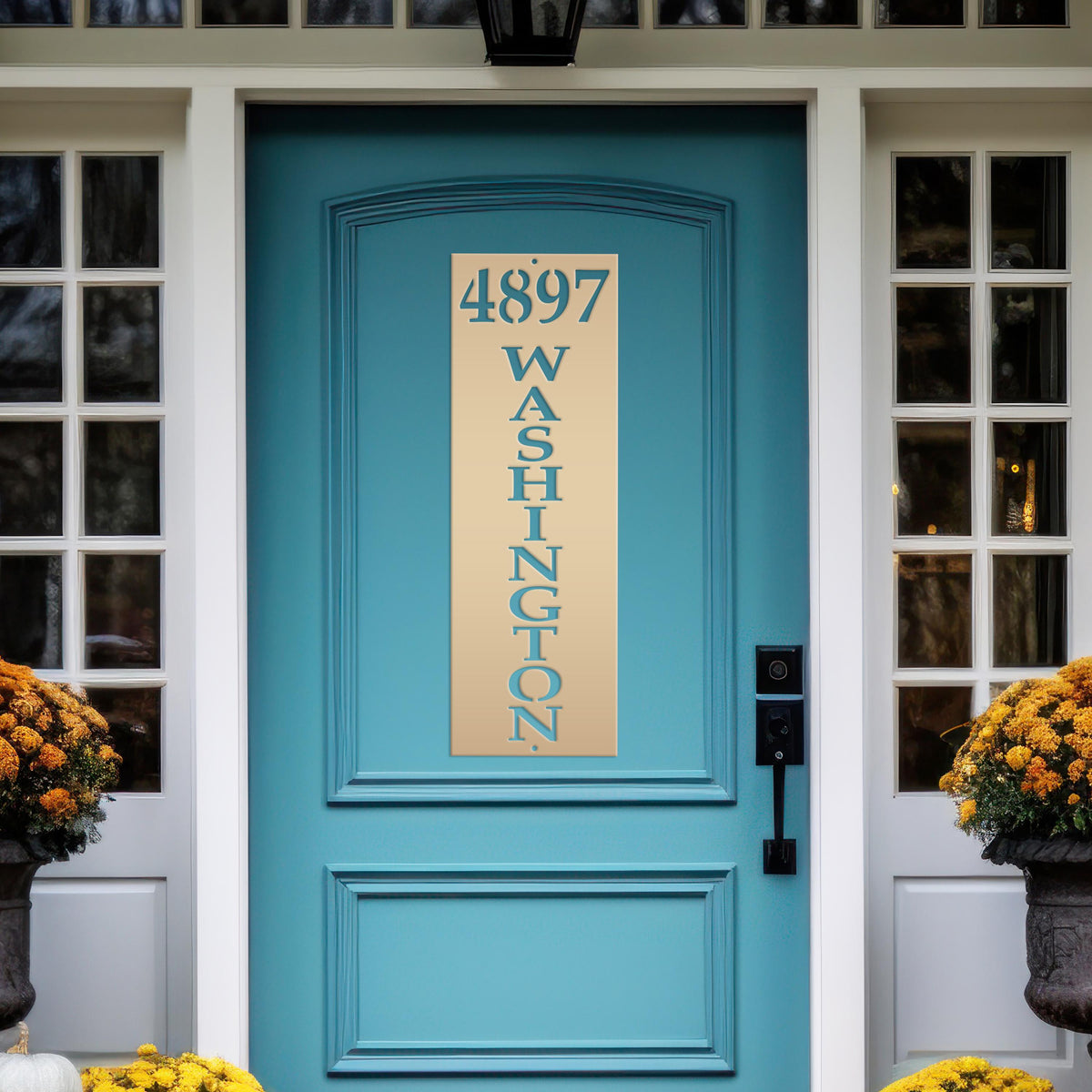 Vertical Metal Address Sign