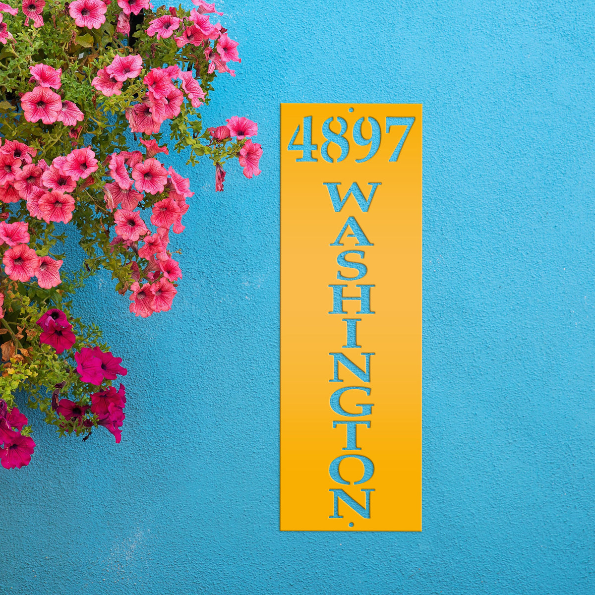 Vertical Metal Address Sign