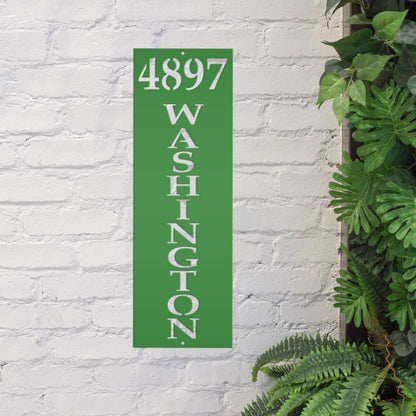 Vertical Metal Address Sign